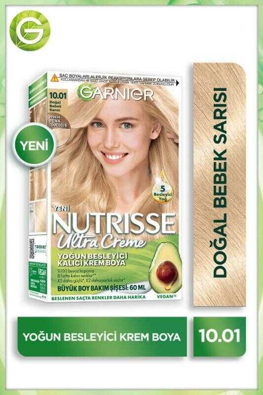 Garnier Nutrisse Yoğun Besleyici Kalıcı Krem Saç Boyası - 10.01 Doğal Bebek Sarısı