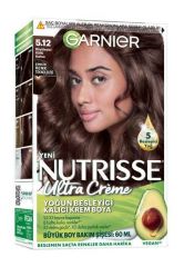 Garnier Nutrisse Yoğun Besleyici Kalıcı Krem Saç Boyası - 5.12 Büyüleyici Küllü Kahve