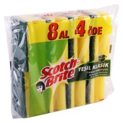 Scotch Brite Yeşil Oluklu 8'li Sünger