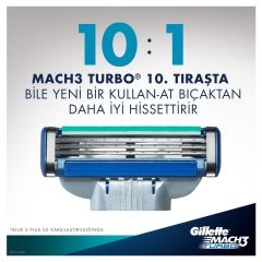 Gillette Mach3 Turbo Yedek Tıraş Bıçağı 4'lü
