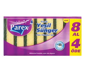 Parex Klasik Yeşil Düz Sünger 8 AL 4 ÖDE