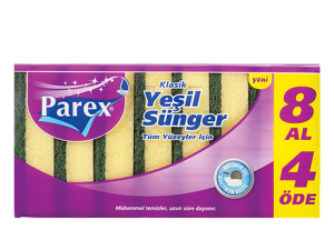 Parex Klasik Yeşil Düz Sünger 8 AL 4 ÖDE