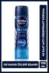 Nivea Men Erkek Sprey Deodorant Fresh Active 48 Saat Deodorant Koruması 150 ml