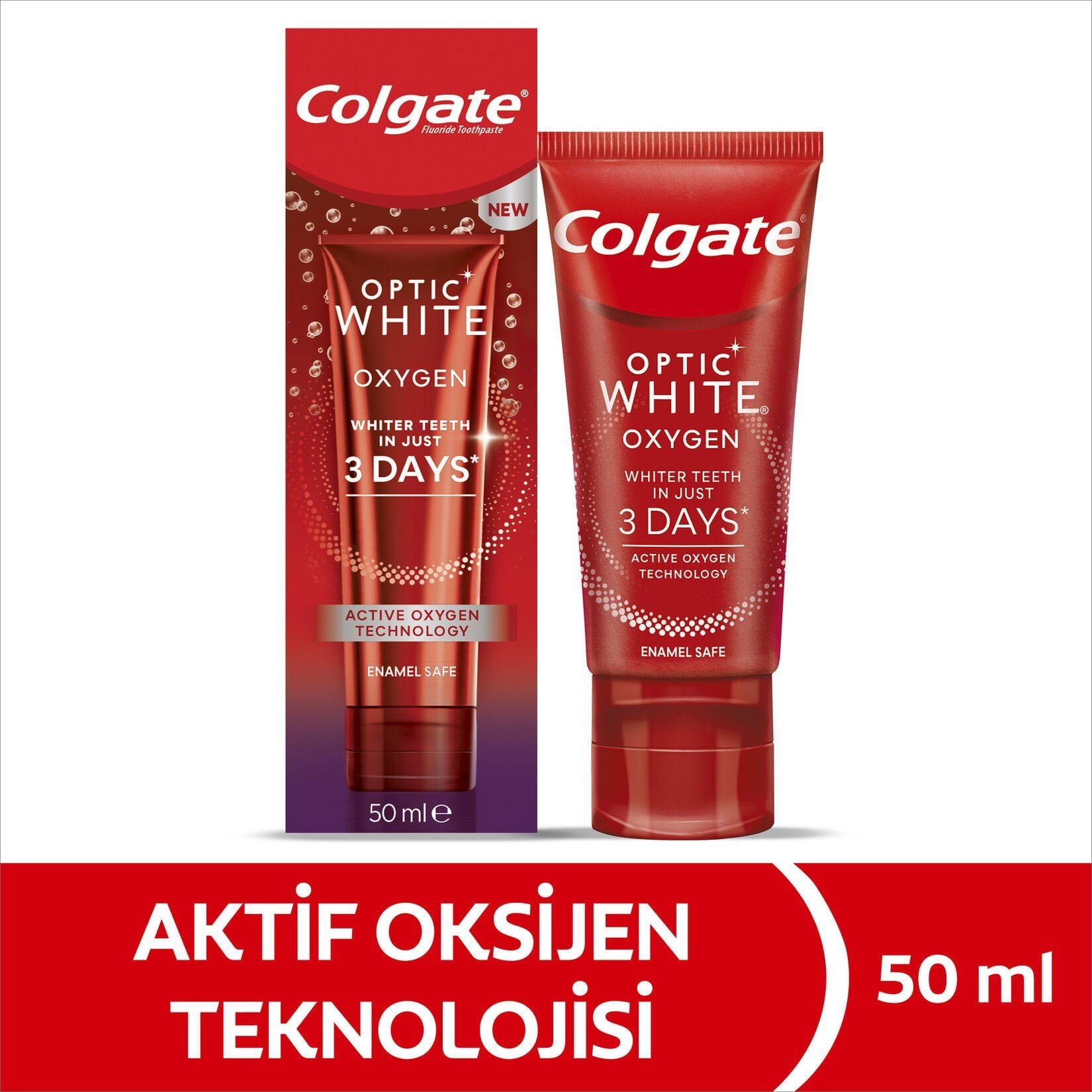 Optic White Oxygen Aktif Oksijen Teknolojisi Beyazlatıcı Diş Macunu 50 ml
