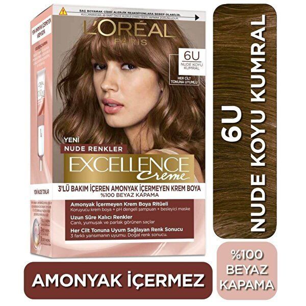 L'Oreal Paris Excellence Creme Nude Renkler 6U Koyu Kumral