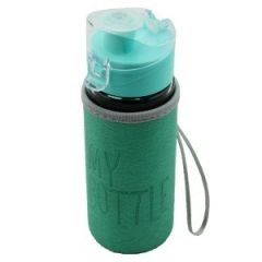 My Bottle Deri Kılıflı Cam Matara 330 ml - Yeşil