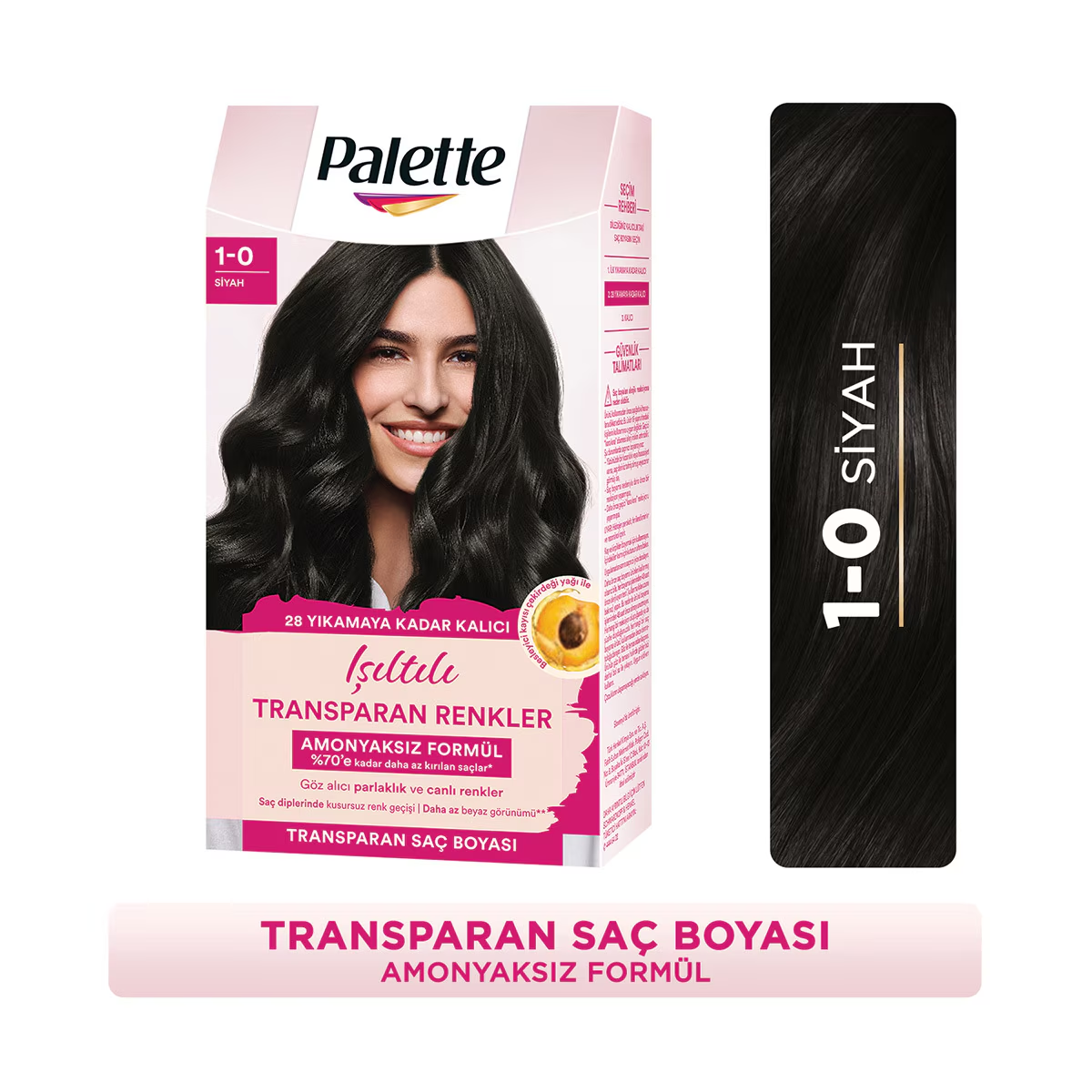 Palette Işıltılı Transparan Renkler Siyah 1-0