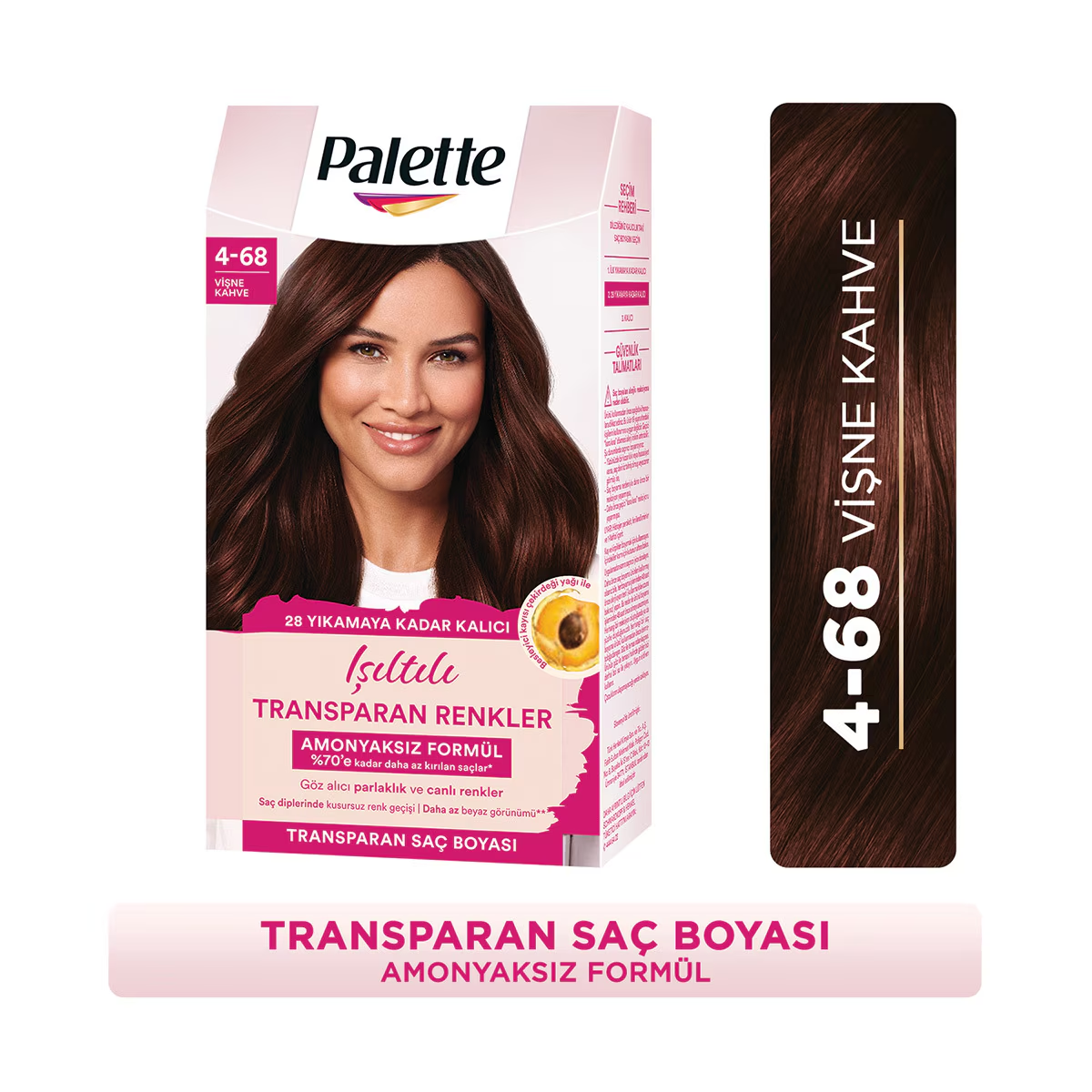 Palette Işıltılı Transparan Renkler Vişne Kahve 4-68