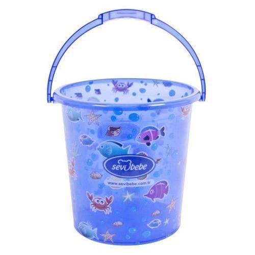 Sevi Bebe Şeffaf Desenli Banyo Kovası - Şeffaf Mavi