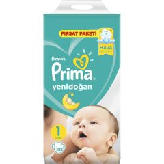 Prima Bebek Bezi 1 Beden Yenidoğan Fırsat Paketi 112 Adet