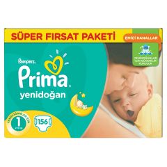 Prima Aktif Bebek 1 Beden Yenidoğan Süper Fırsat Paketi 156 Adet