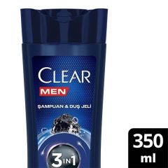 Clear Men Yoğun Arındırıcı 3'ü 1 Arada Şampuan&Duş Jeli 350 ml