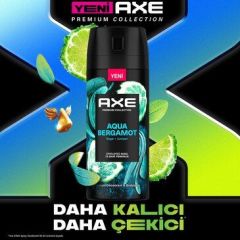 Axe Premium Collection Erkek Sprey Deodorant Aqua Bergamot 72 Saat Ferahlık 150 ml