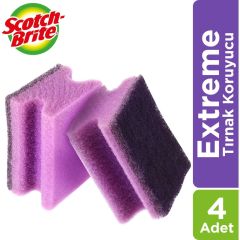 Scotch Brite Extreme Bulaşık Süngeri 4’lü Avantaj Paketi Tırnak Koruyuculu