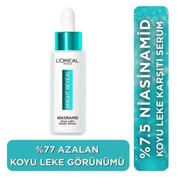 L'Oréal Paris Bright Reveal Sivilce, Güneş, Yaşlanma Lekelerinde Etkili Koyu Leke Karşıtı Serum 10% Niasinamid 30 ml