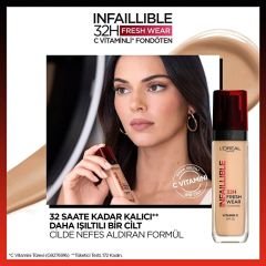 L’Oréal Paris Infaillible 32H Fresh Wear C Vitaminli Fondöten 120 Golden Vanilla 30 ml