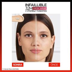 L’Oréal Paris Infaillible 32H Fresh Wear C Vitaminli Fondöten 125 Natural Beige 30 ml