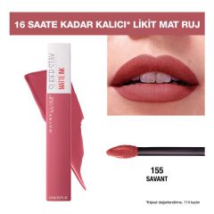 Maybelline New York Super Stay Matte Ink Likit Mat Ruj No:155 Savant