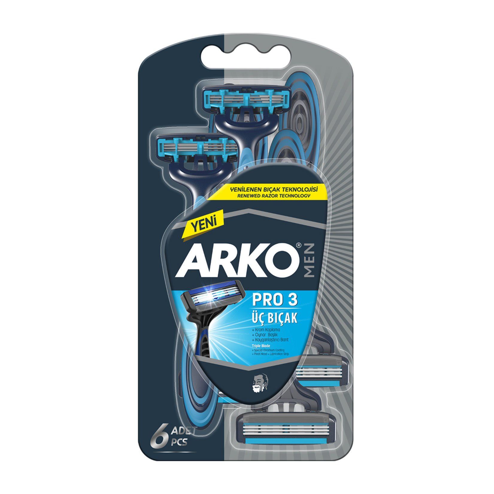 Arko Men Tıraş Bıçağı Pro 3 6'lı