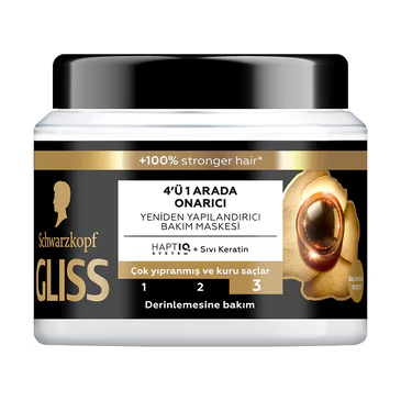 Gliss 4'ü 1 Arada Ultimate Repair Onarıcı Saç Bakım Maskesi Sıvı Keratin ile 400 ml