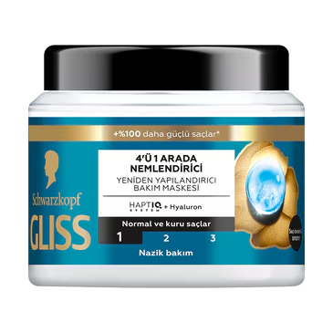 Gliss 4'ü 1 Arada Aqua Revive Nemlendirici Saç Bakım Maskesi Hyaluron ile 400 ml