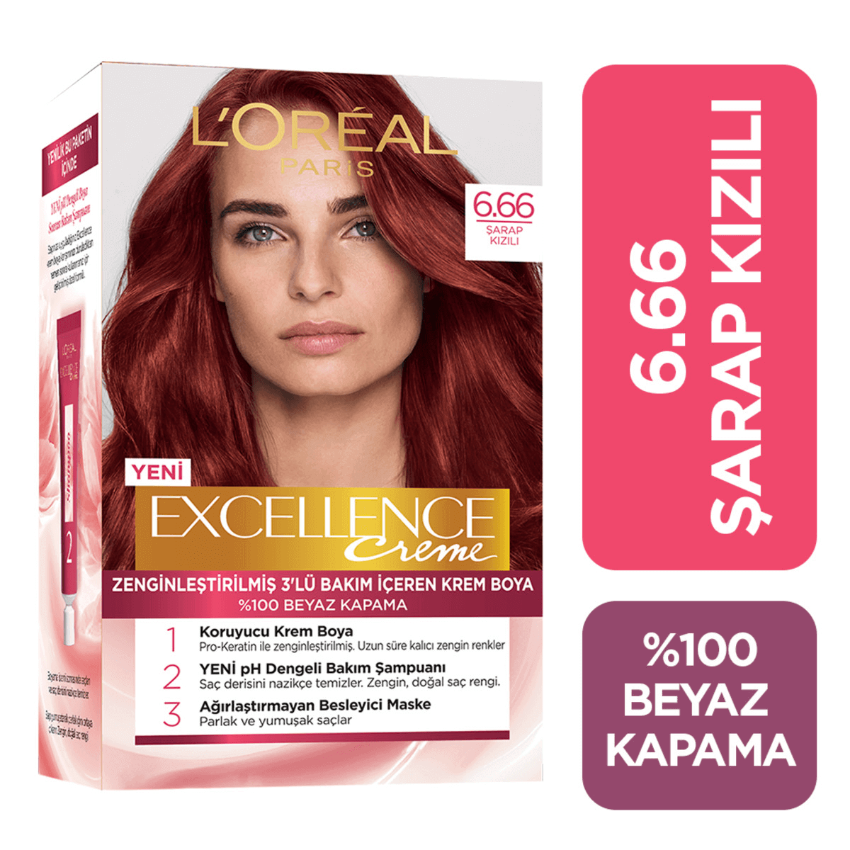L'Oreal Paris Excellence Creme Saç Boyası 6.66 - Şarap Kızılı