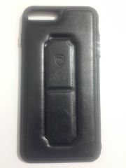 iPhone 7 Plus Deri Görünümlü Silikon Kılıf - Siyah