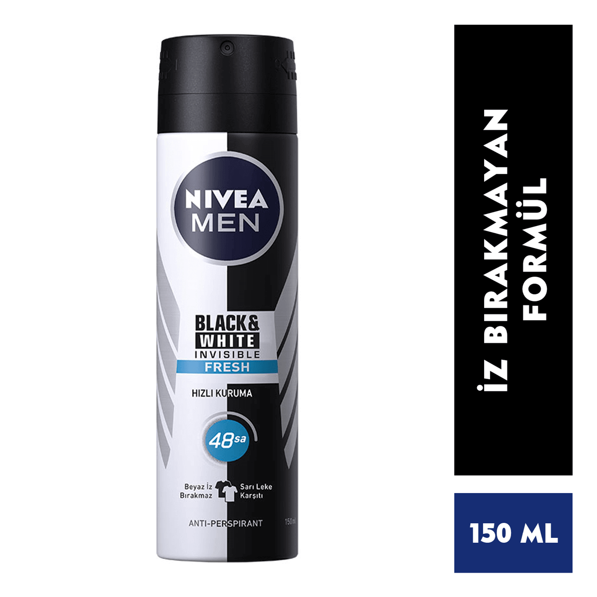 Nivea Deodorant Sprey Black&White Fresh 150 ml Erkek