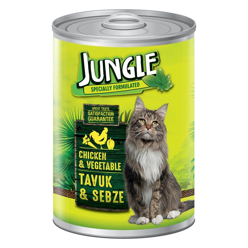 Jungle Tavuklu & Sebzeli Konserve Kedi Maması 415 gr