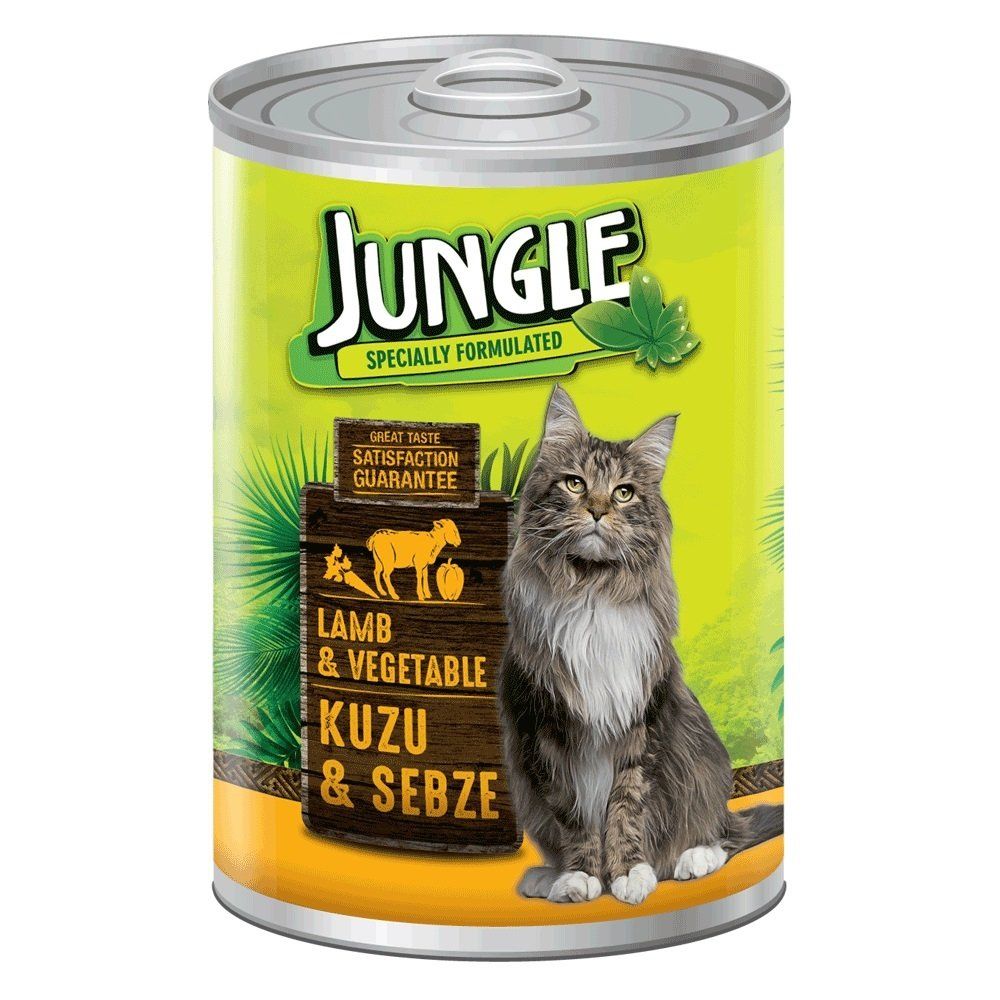 Jungle Kuzu Etli & Sebzeli Konserve Kedi Maması 415 gr