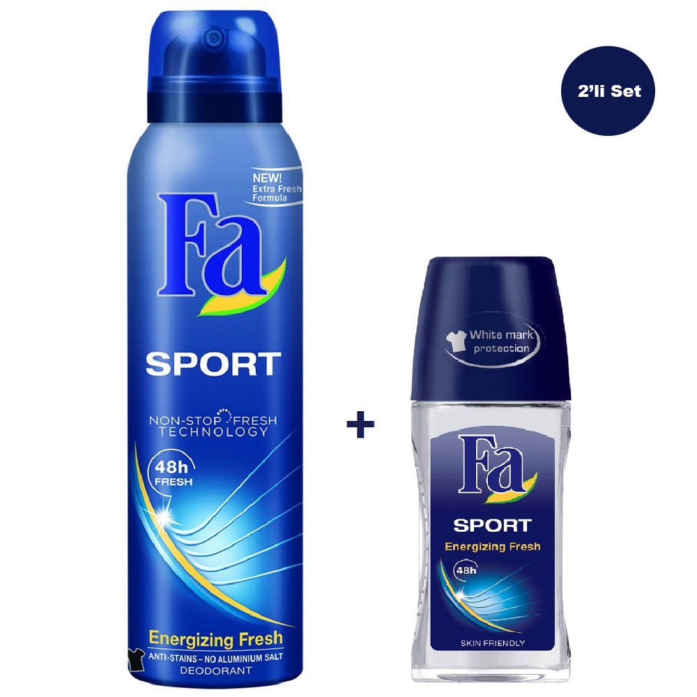 Fa Sport Energizing Fresh Erkek Deo Sprey 150 ml + Sport Erkek Roll-on 50 ml