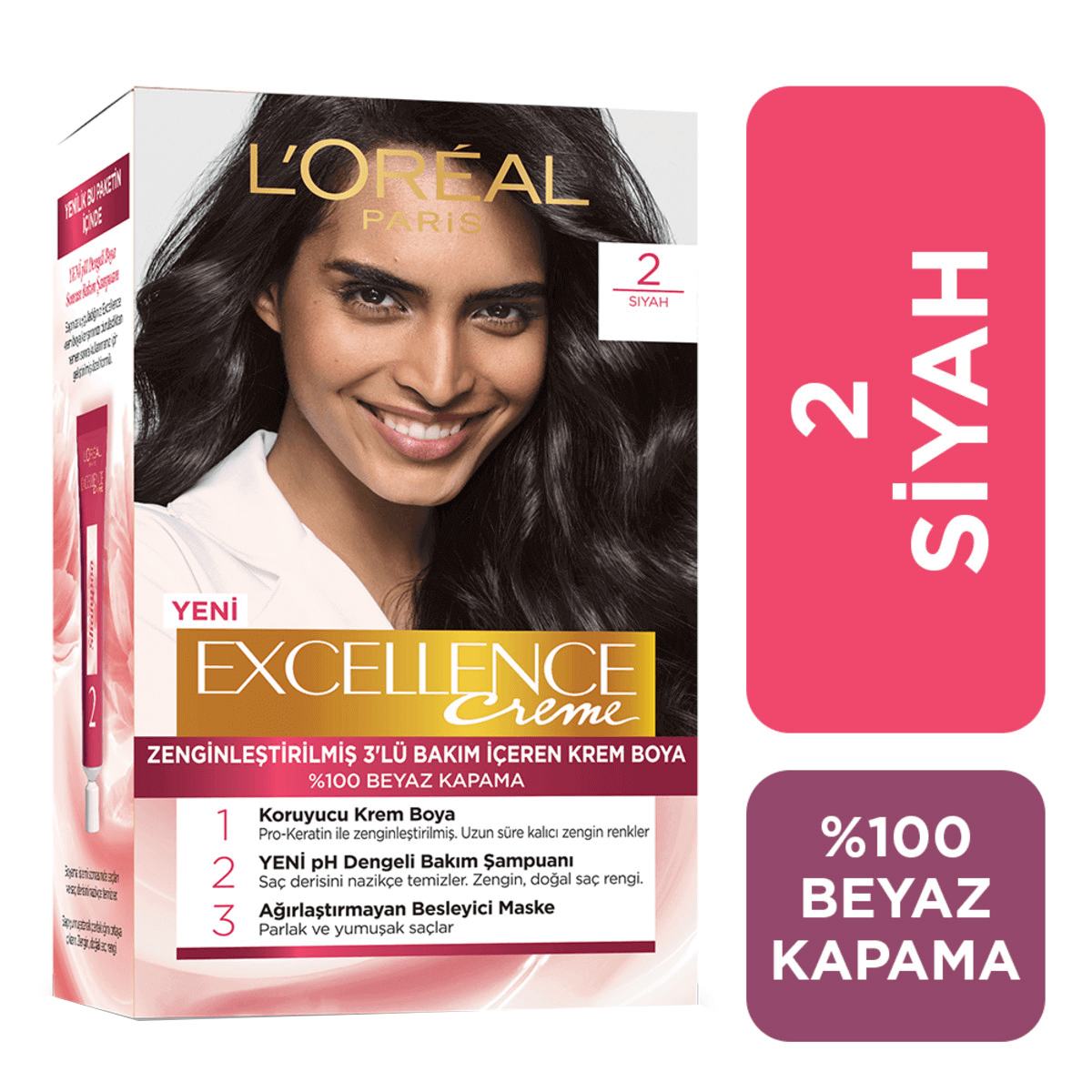 L'Oreal Paris Excellence Creme Saç Boyası 2 - Siyah