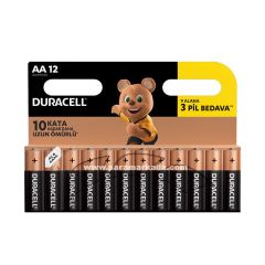 Duracell Alkalin AA Kalın Kalem Pil (9+3) 12'li Paket
