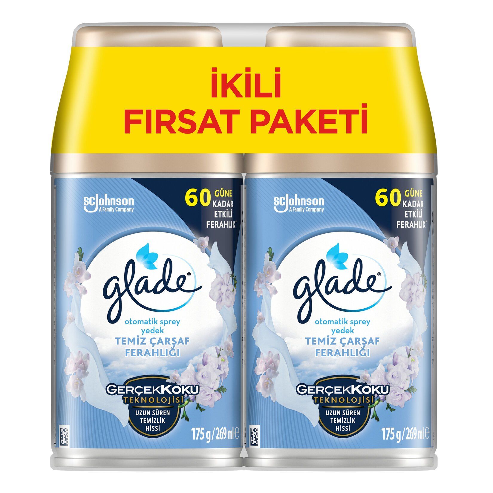 Glade Otomatik Sprey 2'li Yedek Temiz Çarşaf Ferahlığı 2x269ml