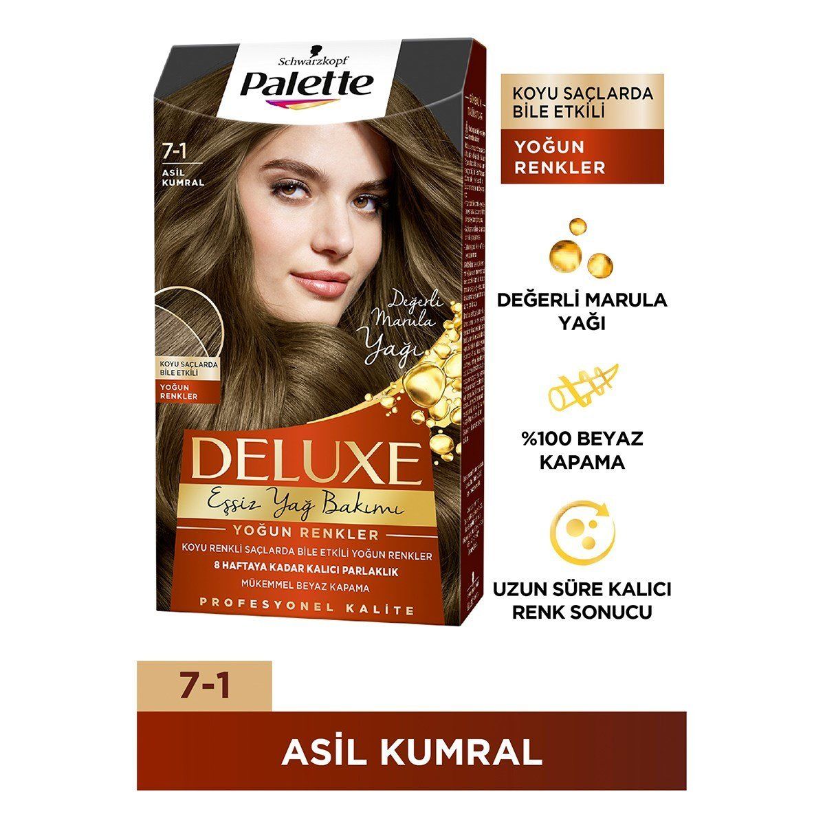 Palette Deluxe Saç Boyası Yoğun Renkler 7-1 - Asil Kumral