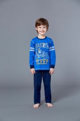 RolyPoly İnterlok Erkek Çocuk Pijama Takımı - Mavi