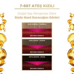 Palette Deluxe Saç Boyası Yoğun Renkler 7-887 - Ateş Kızılı