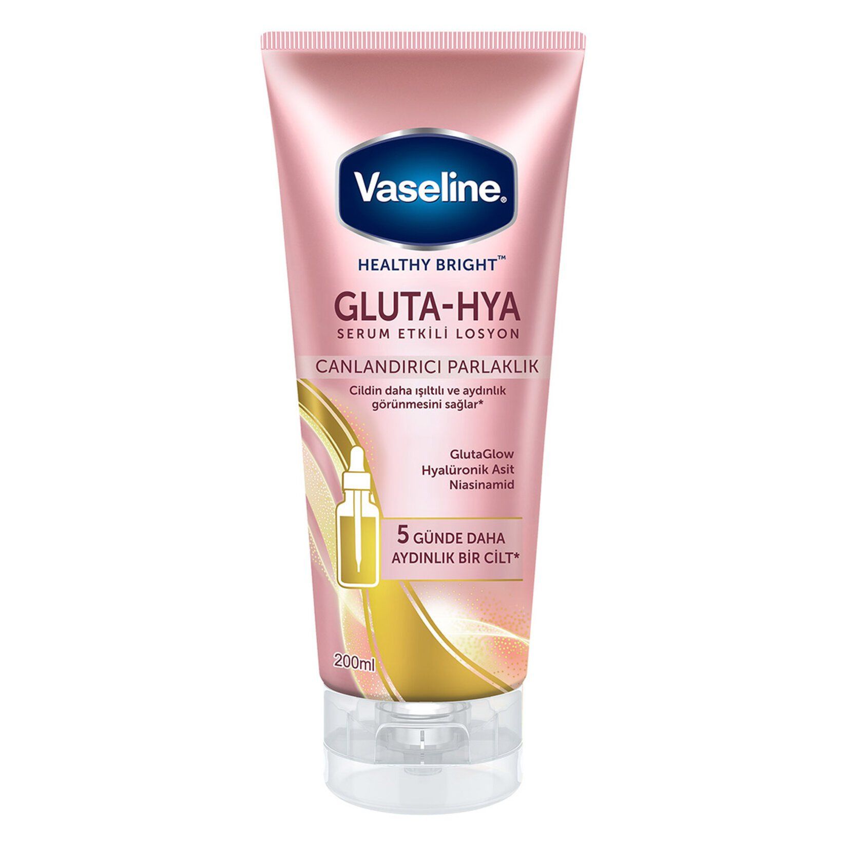 Vaseline Gluta-Hya Canlandırıcı Parlaklık Serum Etkili Vücut Losyonu 200 ml