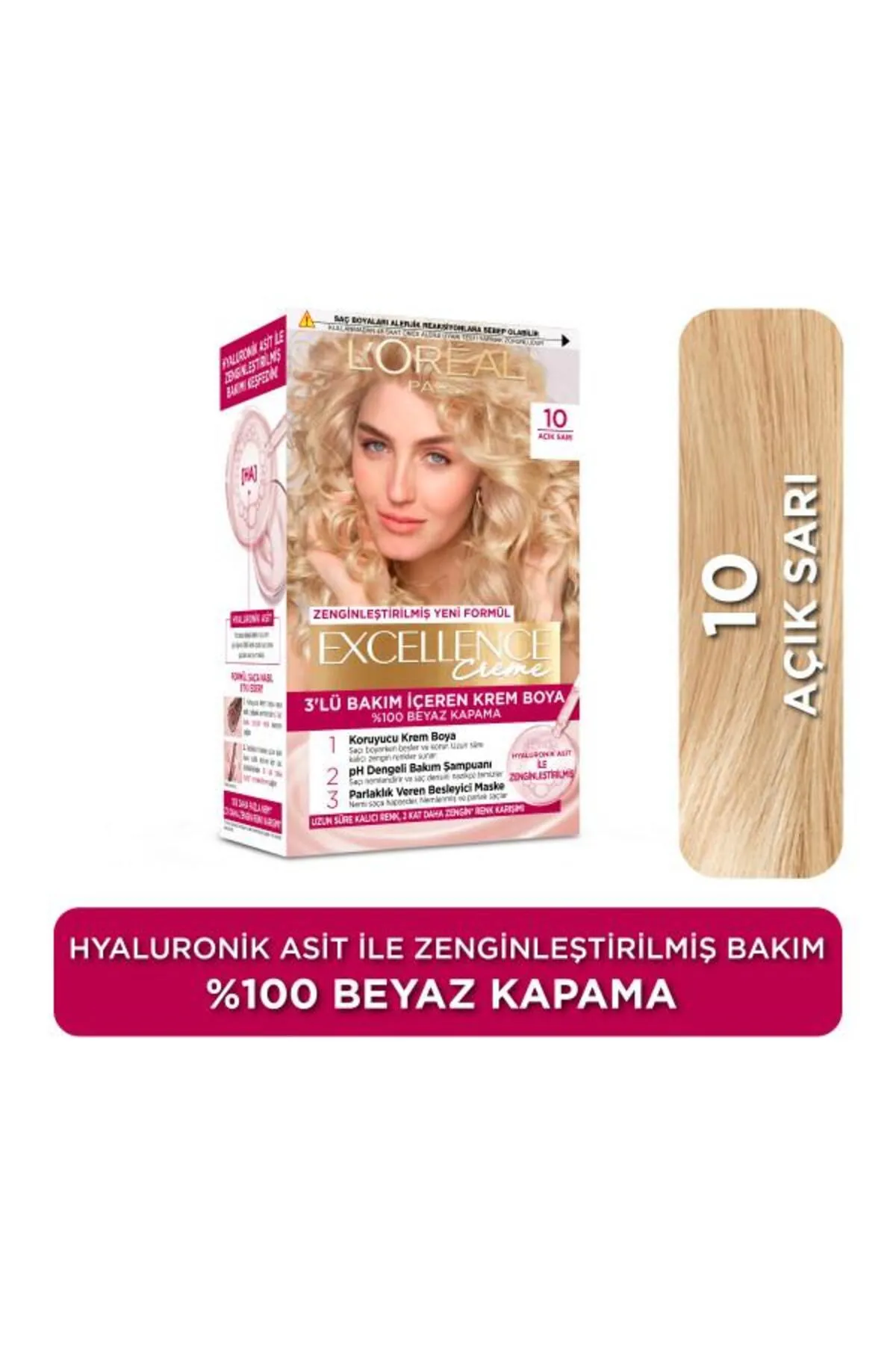 L'Oréal Paris Excellence Creme Saç Boyası - 10 Açık Sarı