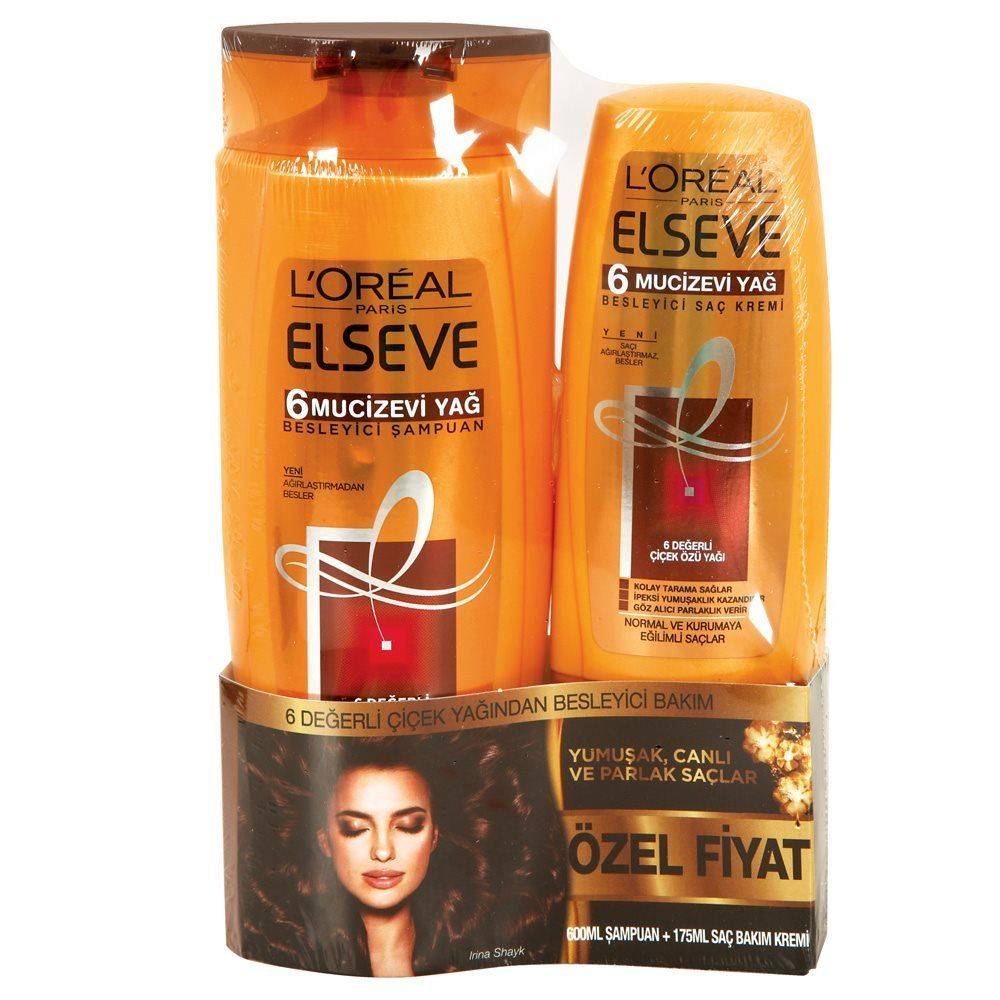 Elseve 6 Mucizevi Yağ Besleyici Şampuan 550 ml + 175 ml Saç Kremi 2'li Set