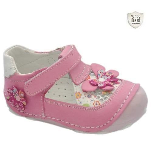 Minican Ortopedik Deri Kız Bebek Ayakkabı - Pembe-Beyaz