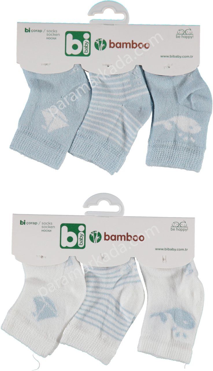 Bibaby Bambu Erkek 3'lü Çorap (0-3 Ay)